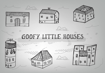 Free Hand Drawn Goofy Houses Vector Background - бесплатный vector #349051