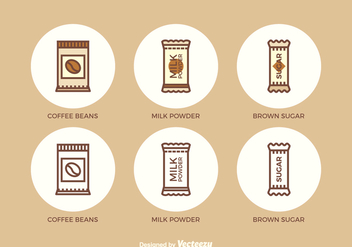 Free Flat Outline Sachet Vector Icons - Free vector #349561
