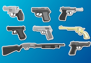 Glock Guns Set Illustrations Vector - vector gratuit #349751 