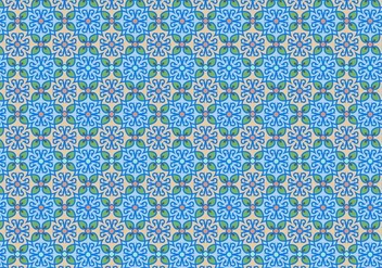 Blue Floral Mosaic Pattern - Free vector #350011