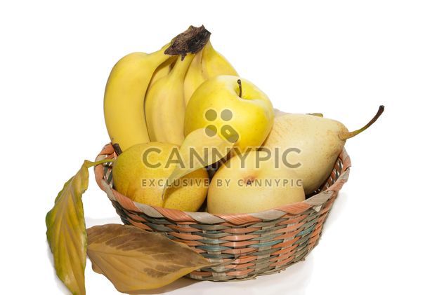 Bananas, pears and apples in basket - image gratuit #350281 