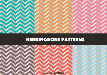 Vector Set Of Retro Herringbone Pattern - vector gratuit #350611 