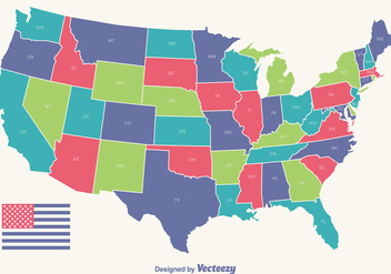 Free Vector USA Outline Map - vector #350841 gratis