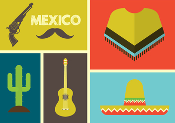 Vector Illustration of Mexican Icons - бесплатный vector #350901