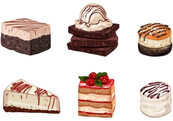 Cake and Dessert Vectors - vector #351701 gratis