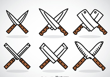 Cross Knife Icons Sets - vector gratuit #351921 