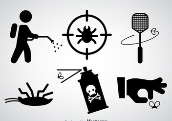 Pest Control Black Icons Vector - бесплатный vector #352131