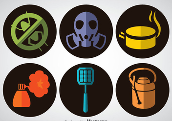 Pest Control Flat Icons Vector - Free vector #352171