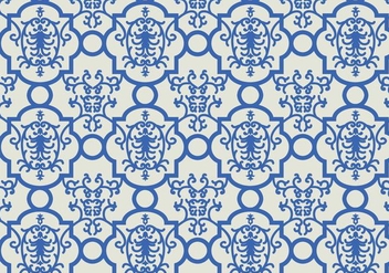 Blue Floral Pattern Background - vector #353301 gratis