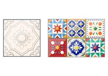 Talavera Pattern Tile Vectors - vector #353651 gratis