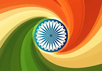 Free Vector Indian Flag Abstract Background with Swirls - Kostenloses vector #354051