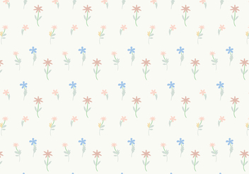 Pastel Flowers Pattern Background Vector - vector gratuit #354221 