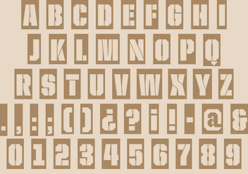 Stenciled Laser Cut Type Font Vector - Free vector #354321