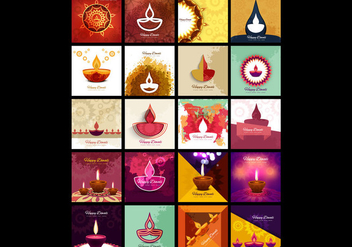 Collection Of Diwali Lamp - Kostenloses vector #354521