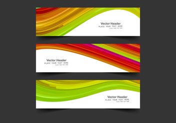 Headers With Colorful Waves - vector gratuit #354541 