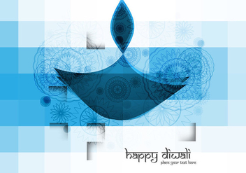 Blue Colored Diwali Oil Lamp - vector #354591 gratis