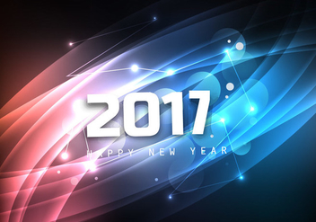 Glowing Happy New Year 2017 - vector #354651 gratis