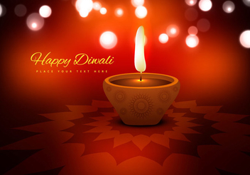Diwali Festival With Beautiful Oil Lamp - vector gratuit #354721 