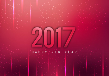 Glowing 2017 Happy New Year Card - vector gratuit #354791 