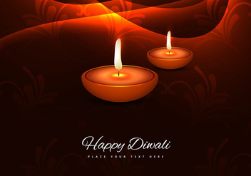 Lit Decorated Diya On Bright Background - Kostenloses vector #354811