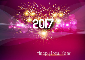 Glowing 2017 New Year Card - Free vector #354881