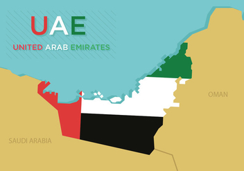 UAE Map Vector - vector #355181 gratis