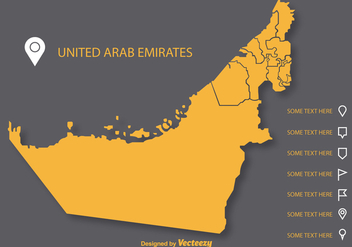 Vector Uae Flat Map on Gray Background - Kostenloses vector #355341