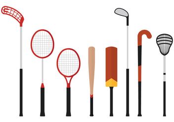 Floorball Stick And Other Sport Vectors - Free vector #355431