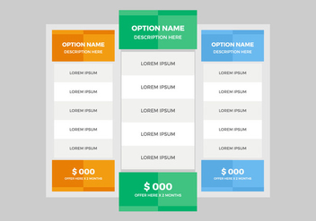 Free Pricing Table Vector - Free vector #355761