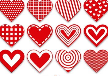 Set of Modern and Cute Heart Vectors - vector gratuit #356301 