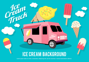 Free Flat Ice Cream Truck Vector Illustration - Kostenloses vector #356621