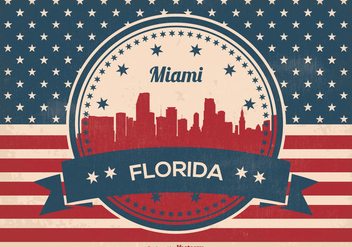 Miami Florida Skyline Illustration - бесплатный vector #357521