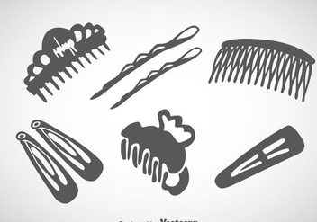 Hair Accessories Gray Icons Vector - Free vector #357641