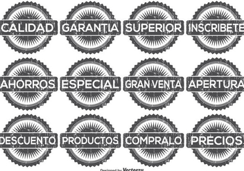 Distressed Spanish Promotional Label Set - Free vector #358401