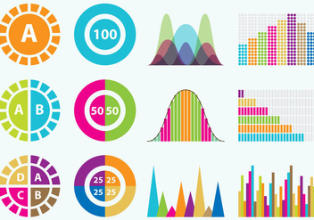 Colorful Statistics Icons - vector gratuit #358541 