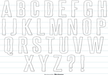 Hand Drawn Alphabet Set - vector gratuit #358551 