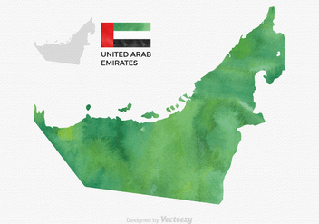 Free Vector Watercolor UAE Map - Free vector #359271