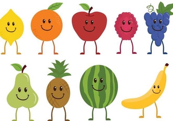 Free Fruit Characters Vectors - Kostenloses vector #359331