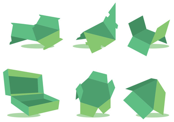 Die Cut Vector Set Green - vector gratuit #360131 