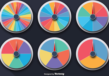 Vector Colorful Wheels Of Fortune Set - Kostenloses vector #360651