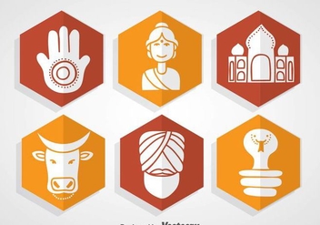 Indian Culture Icons - vector #361071 gratis