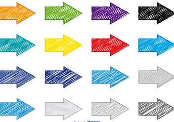 Colorful Scribble Style Arrow Set - vector gratuit #361571 