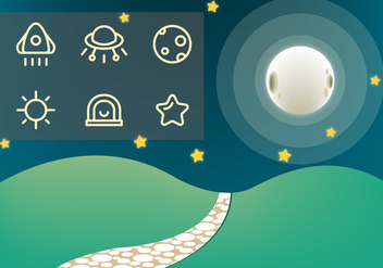 Free Stone Path and Galaxy Vector - Free vector #361861