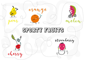 Free Sporty Fruits Character Vector Illustration - vector gratuit #361911 