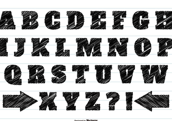 Black Scribble Alphabet Set - vector gratuit #362601 