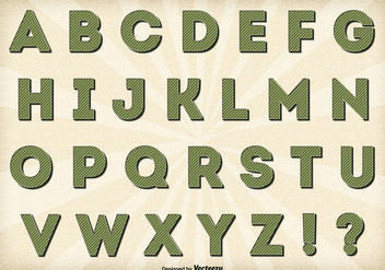 Vintage Retro Style Alphabet Set - vector gratuit #362721 