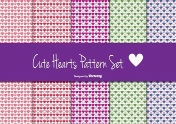 Cute Heart Pattern Set - vector #362761 gratis