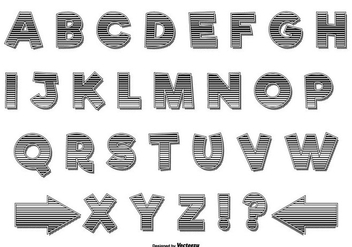 Striped Retro Alphabet Set - vector #362861 gratis
