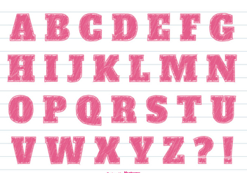 Pink Marker Style Alphabet Set - vector #363841 gratis