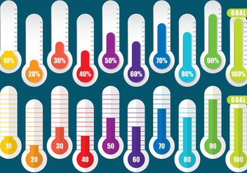 Colorful Goal Thermometers - бесплатный vector #364041